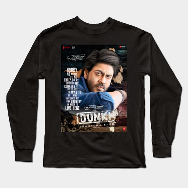 Dunki-art- srk Long Sleeve T-Shirt by SAN ART STUDIO 